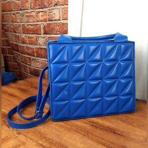 Blue Quilted Women's Crossbody Bag